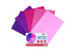 фетр Santi А4 м`який, рожево-бузкові відтінки, 5 арк.  743253  (1/200)