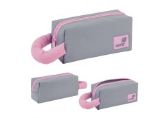 пенал Kite сіро-рожевий 19,5х8х7см., 1 відділення  K25-2703-2  (50)