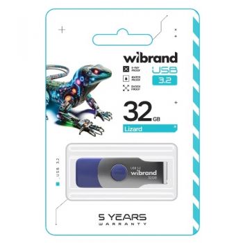 флеш-карта Wibrand Gen1 Lizard  32Gb USB 3.2  WI3.2/LI32P9