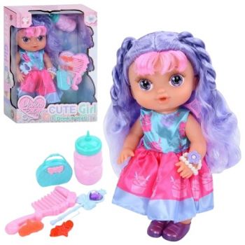 лялька 29см., п'є-пісяє, пляшечка, сумка,гребінець, аксесуари, в кор. 23,5х32х10,5см. YL2325J-A (18)