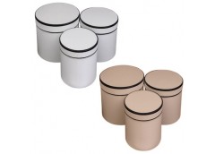 набір подарункових коробок з чорним кантом 3шт. (19,5х19см. + 17,5х17см. + 15,5х...