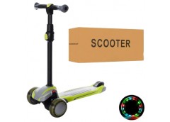 самокат MAXI алюм.+пласт., 3 кол. ПУ-св., кермо 65/80см., підн. 41/30-12см.  X1-...