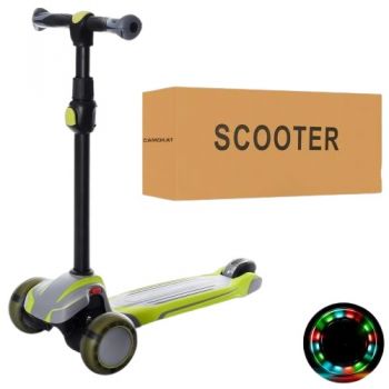 самокат MAXI алюм.+пласт., 3 кол. ПУ-св., кермо 65/80см., підн. 41/30-12см.  X1-GGR  (1)