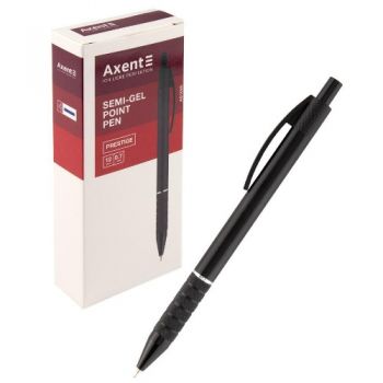 ручка Axent Prestige кульк. автом. металева синя, чорний корпус  АВ1086-01-02-А  (12/72/864)