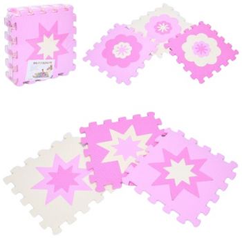 килимок Мозаїка EVA квіти/зірки 9 дет. (9мм., 30х30см.) в кул. 30х30х8см.  MR 1271  (12)