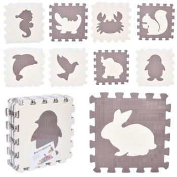 килимок Мозаїка EVA тварини 9 дет. (9мм., 30х30см.) в кул. 30х30х8см.  MR 1284  (12)