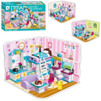 конструктор 3в1 кімната, меблі, фігурки, 194 дет. в кор. 31,5х19х5см.  4801  (32)