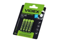 батарейка Videx Alkaline LR 03  1x4 бліст.  (40/720)