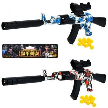 автомат 66см., пластикові кулі, приціл, лазер, на бат. в кул. 19х44х5см.  2025-5А  (24)