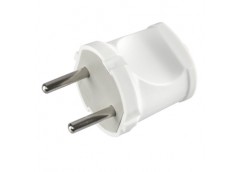 вилка Titanum Standard без заземлення, пряма, 10А, біла  TF-PL110-W