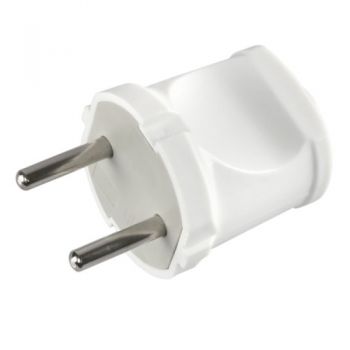 вилка Titanum Standard без заземлення, пряма, 10А, біла  TF-PL110-W