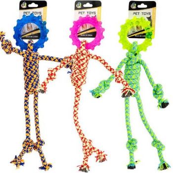 іграшка для тварин Канатний чоловічок з гумовим кільцем  647/122264  (240)