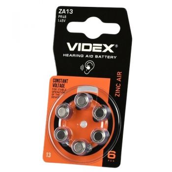 батарейка Videx ZA13 (PR48) 1х6 на бліст.  (6/60)