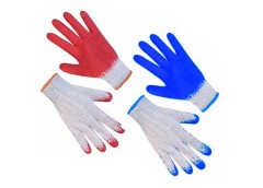 рукавиці Seven бавовняні білі з червоним/синім латексним покриттям  LL9419/69245...
