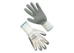 рукавиці Seven синтетичні білі з сірим нітриловим покриттям  NL9260/69260  (12/1...
