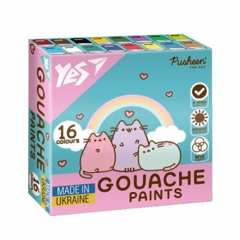 гуаш Yes Pusheen 16кол.х20мл.  230403  (12)