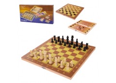 шахи 3в1 (шахи, шашки, нарди) в кор. 24,5х13х3см.  621А  (30/60)