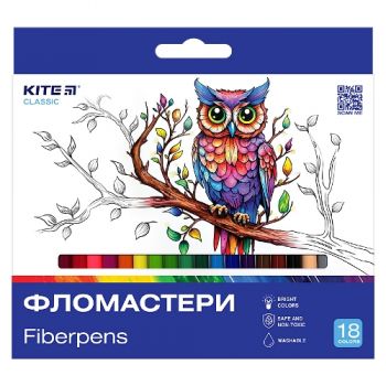 фломастери Kite Classic 18кол.  К-448  (12/96)