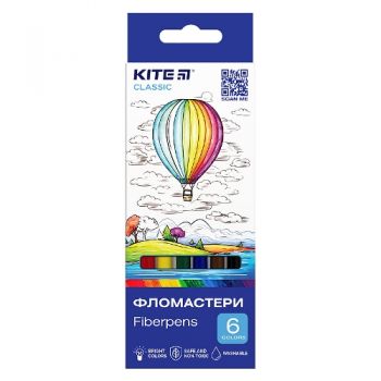 фломастери Kite Classic  6кол.  К-446  (24/288)