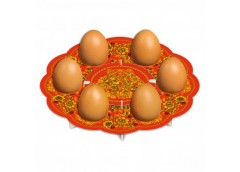 декоративна подставка для яєць Орнамент № 6 тарілка на 6 яєць  (100)