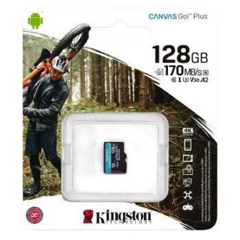 карта пам`яті Kingston micro SDXC 128Gb  Canvas Go Plus Class 10 A2 V30 (R-170MB/s)