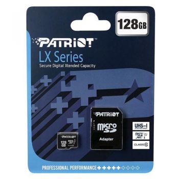 карта пам`яті Patriot LX Series micro SDHC 128Gb Class10  UHS-I + адаптер