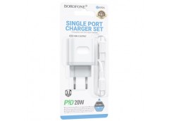 зарядний пристрій Borofone Breeze PD20W на 1 Type-C + шнур Type-C  BA99A