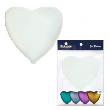 кулька фольгована Pelican Серце біле 18