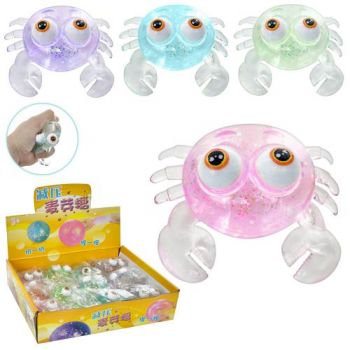 іграшка антистрес краб 8см., гліттер, в кул., 12шт. в диспл. 26х6,5х20см.  MS 3709  (144)