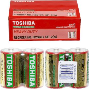 батарейка Toshiba R20 червона  1x2 кор. (24/288)