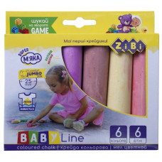 крейда кольорова Zibi Jumbo для асфальту  6шт. 25х100мм. в карт.уп.  ZB.6710-99  (56)