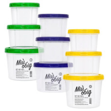 набір круглих ємностей 0,3л,+0,5л.+ 0,7л. Народний продукт  70  (15)