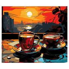картина за номер. Strateg 30х40см. "Чай на заході сонця"  FH-8