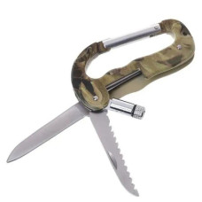 ніж складаний туристичний з карабіном   А-08