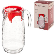 глечик Rings 1,7л., h-23,5см., з червоною кришкою  43794r  (6)