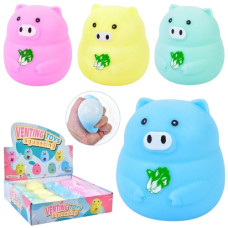 іграшка антистрес свинка 8х6см., борошно, в кул., 12шт. в диспл. 26х6,5х23,5см.  MS 3950  (144)