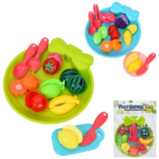 продукти на липучці фрукти/ягоди, тарілка, столові прибори, в кул. 22х30х4см.  1015-23-24  (112)