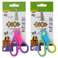 ножиці Zibi дитячі 152мм. з гнучким гумовим кільцем і гумовими вставками на бліст.  ZB.5015 (12/288)