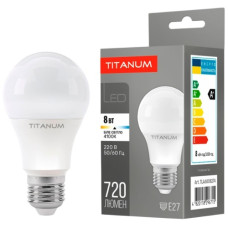 лампочка світлодіодна (LED-лампа) Titanum A60  8W E27 4100K 220V  TLA6008274