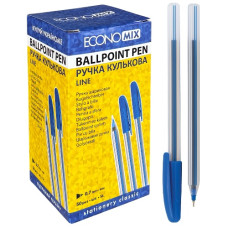 ручка Economix Line кульк. масл. синя 0,7мм.  Е10196-02  (50/1000)