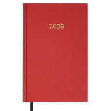 щоденник Buromax SIMPLE червоний, датований на 2026 рік, А5, бумвініл  ВМ.21166-05  (1/20)