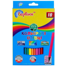 олівці кольор. Барвінок 18кол. Eco пласт. корпус, карт. уп. заточ.  5-203/6  (8/160)