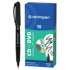 маркер Centropen 4606 для CD/DVD червоний 1мм.   (10/200)