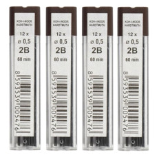 грифелі для мех. олівців Koh-i-Noor 0,5мм., 2В, 12шт. в тубусі  4152 2В  (12/120/6000)