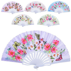 віяло 23см. квіти, 12шт./упак.  YG0419  (12/300)