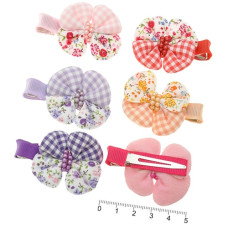 шпилька-качечка для волосся 5см. різнокольорова з бантиком  А 330-0827-13Y6 (009903)  (12)