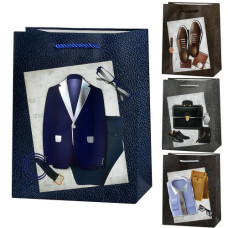 пакет подар. паперовий 30х41,5х12см. "Gentleman 3D"  R33155-L  (12/360)