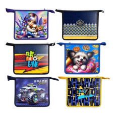 тека Bourgeois пластикова на блискавці А5+, 450мкр., кольоровий друк  Р0248/.../0259  (5/100)