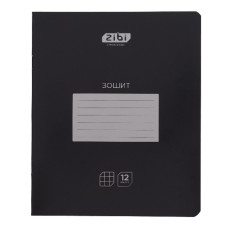 зошит Zibi 12арк. "Black" клітинка  ZB25.1755К  (25/600)