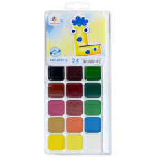 фарби акварельні Гамма (НВ) "Творчість" 24кол. пласт.кор. без пензлика  400106  (12)